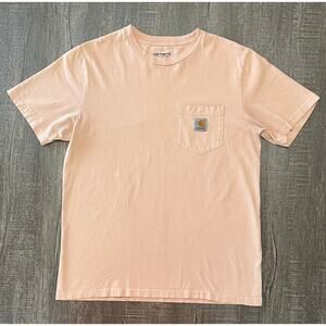 Carhartt Women's Crew Neck Short Sleeve Pocket T-Shirt, Pale Pink, Size S